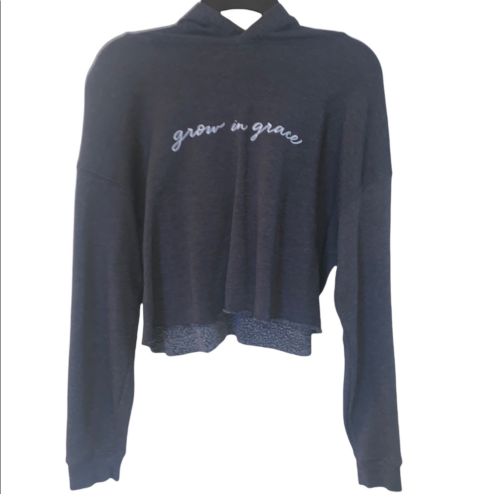 Cropped “grow in grace” hoodie